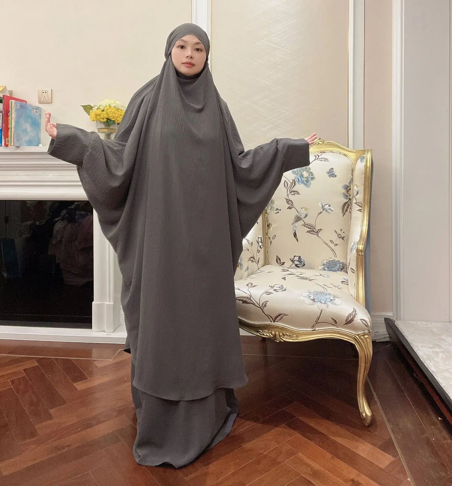 Long Khimar Prayer Set - 2 Piece Pullover Jilbab for Women