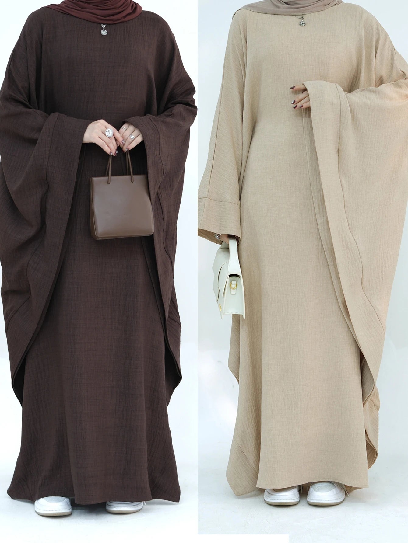 Dubai Kaftan Prayer Robe - Elegant Batwing Sleeve Abaya for Women | Ramadan & Eid