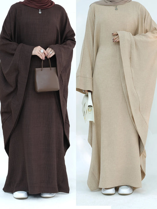 Dubai Kaftan Prayer Robe - Elegant Batwing Sleeve Abaya for Women | Ramadan & Eid