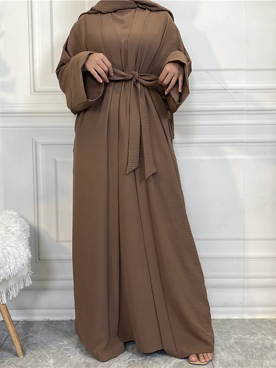 Complete Abaya Suit with Hijab - Modest Cardigan Set