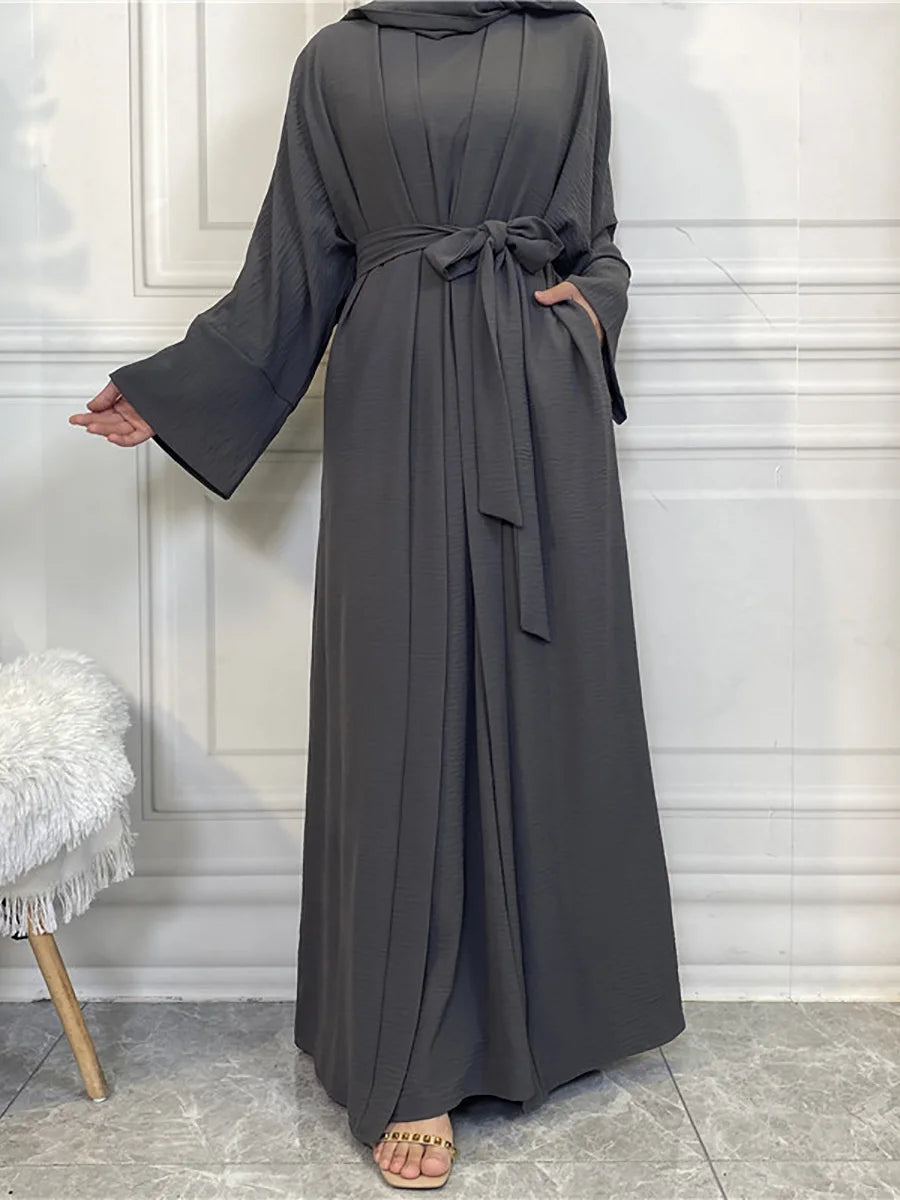 Complete Abaya Suit with Hijab - Modest Cardigan Set