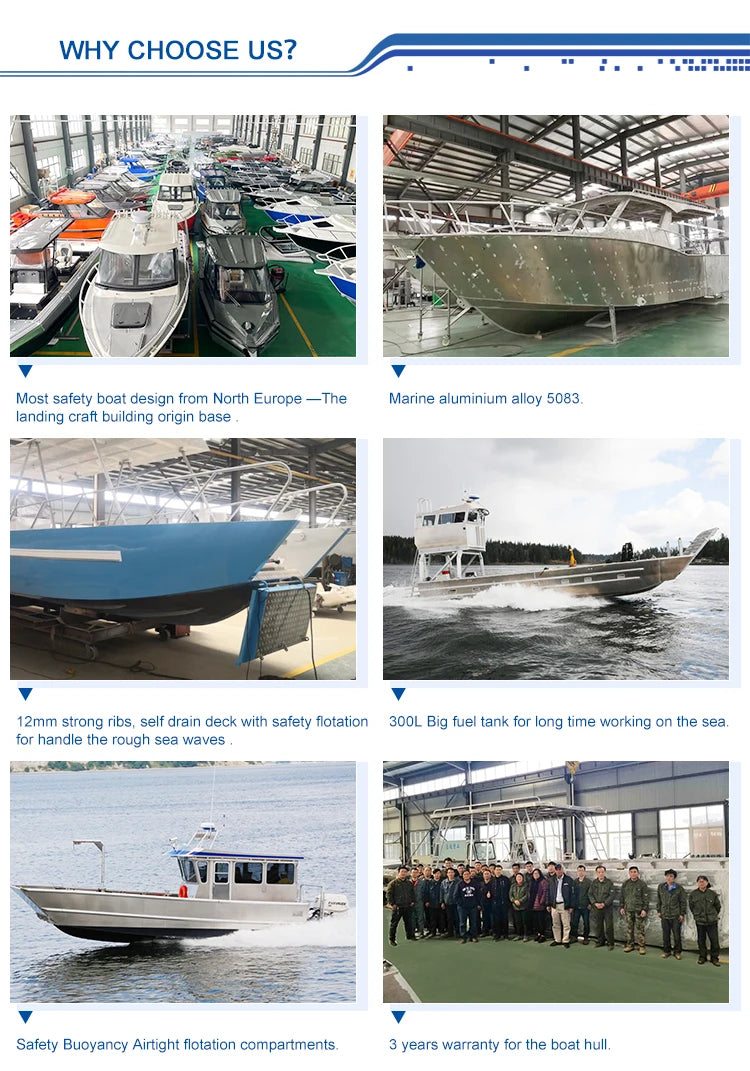 50ft Aluminum Landing Craft Cargo Barge - 15M Transportation Boat