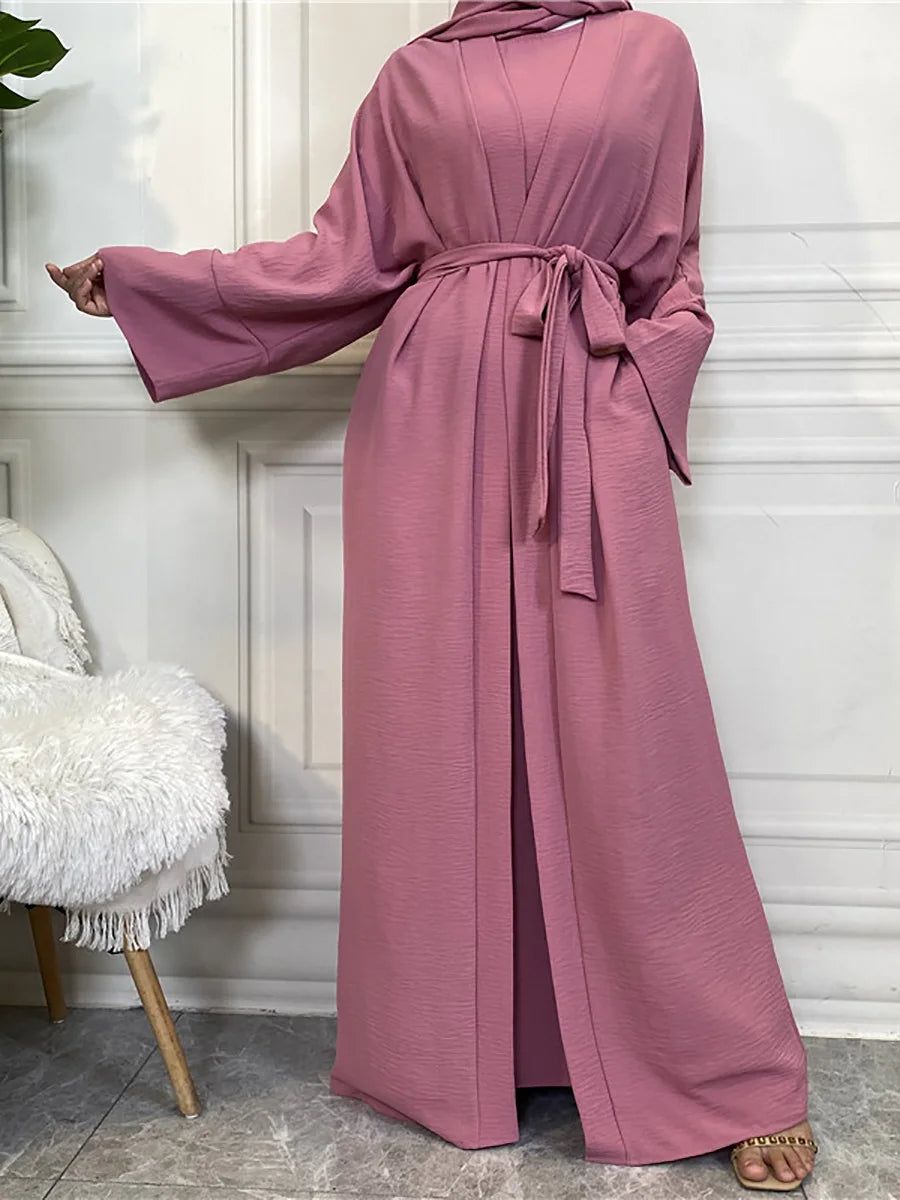 Complete Abaya Suit with Hijab - Modest Cardigan Set