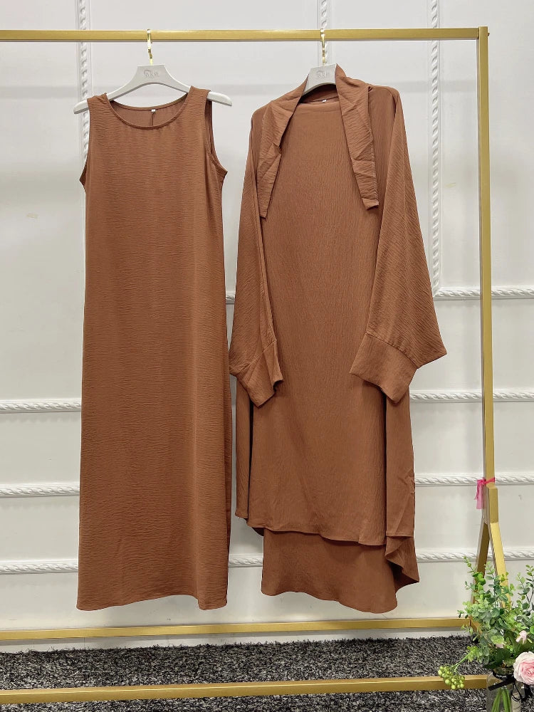 Long Khimar Prayer Set - 2 Piece Pullover Jilbab for Women