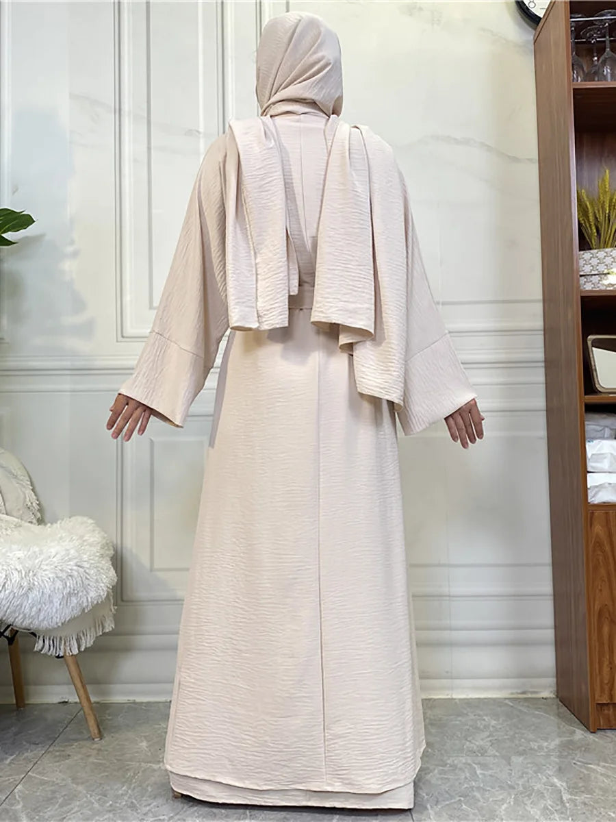 Complete Abaya Suit with Hijab - Modest Cardigan Set