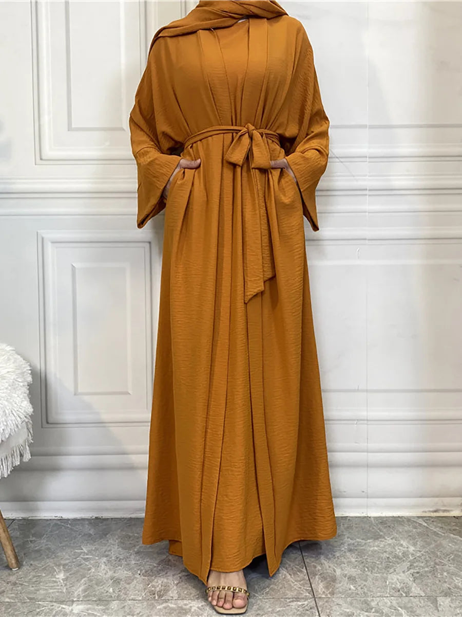 Complete Abaya Suit with Hijab - Modest Cardigan Set
