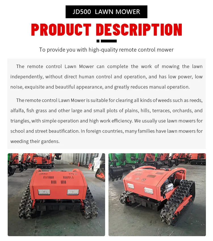 QL500D Heavy-Duty Remote Control Robotic Lawn Mower – 500mm Agricultural Crawler Grass Cutter
