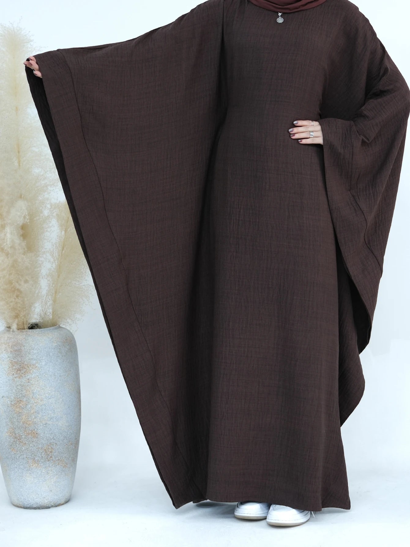 Dubai Kaftan Prayer Robe - Elegant Batwing Sleeve Abaya for Women | Ramadan & Eid