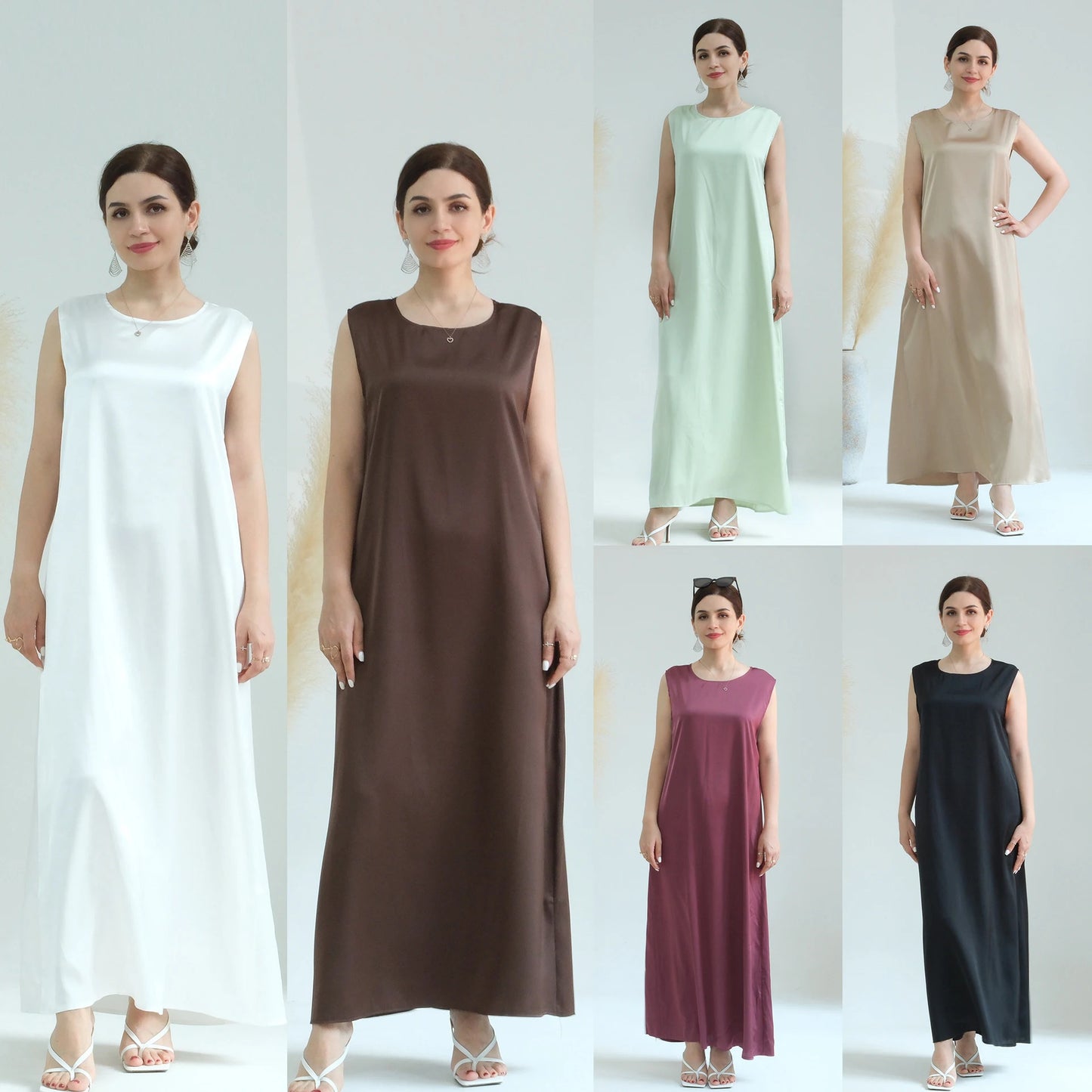 Nida 3-Piece Set with Crystal Chain - Elegant Evening Abaya