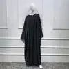 Muslim Women's Zipper Front Abaya - Modest Prayer Dress with Bat Sleeves