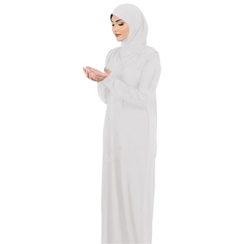 One-Piece Hooded Khimar Prayer Dress - Overhead Hijab Abaya for Women | Ramadan Salah