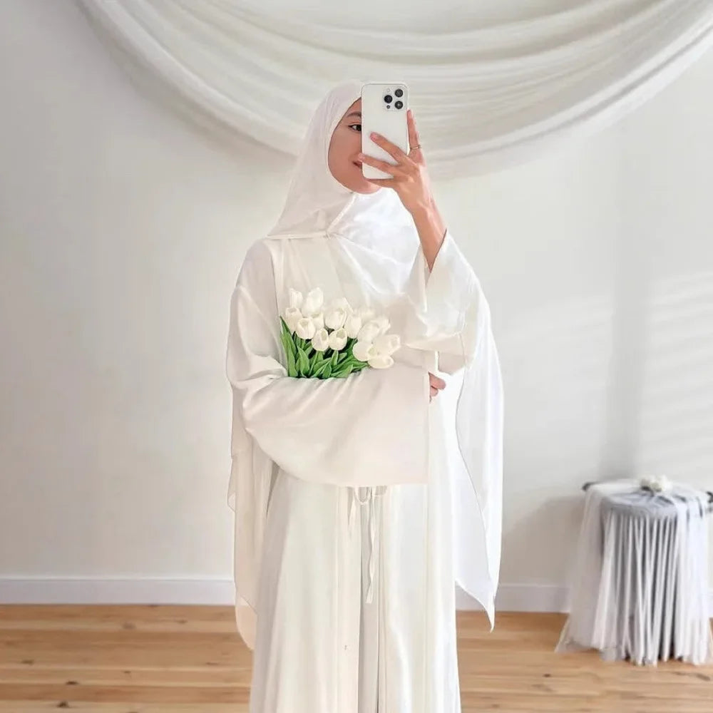Satin 2-Piece Set - Elegant Party Abaya