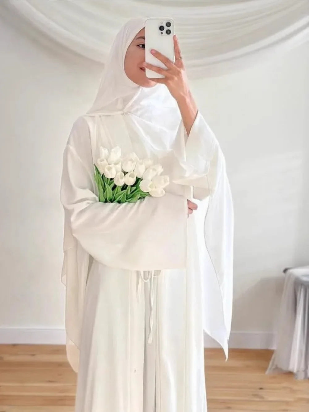 Satin 2-Piece Set - Elegant Party Abaya
