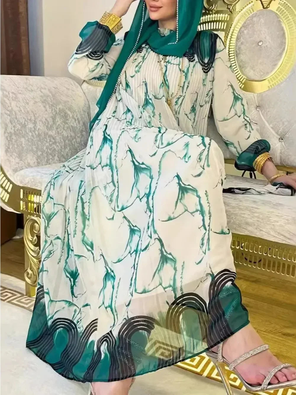Print Long Robe - Gorgeous Party Abaya