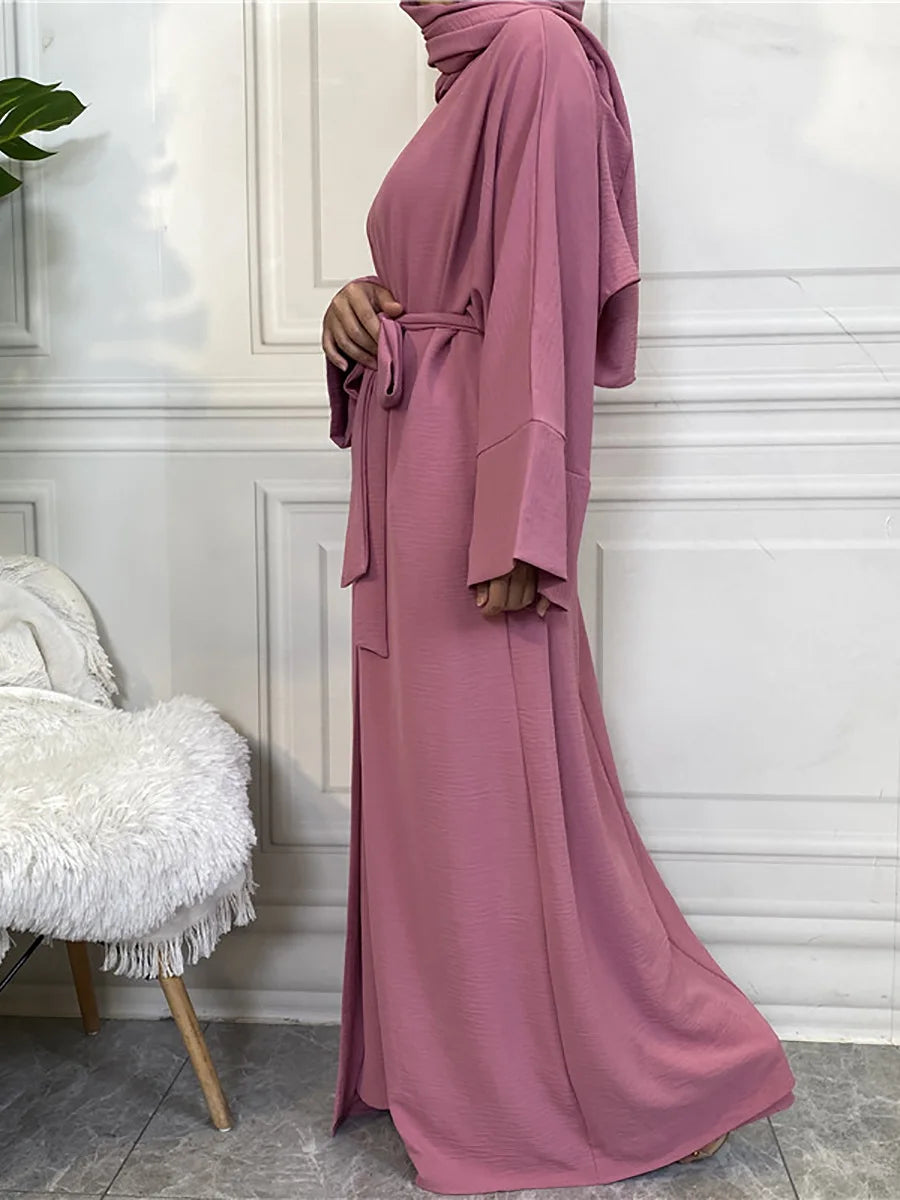 Complete Abaya Suit with Hijab - Modest Cardigan Set