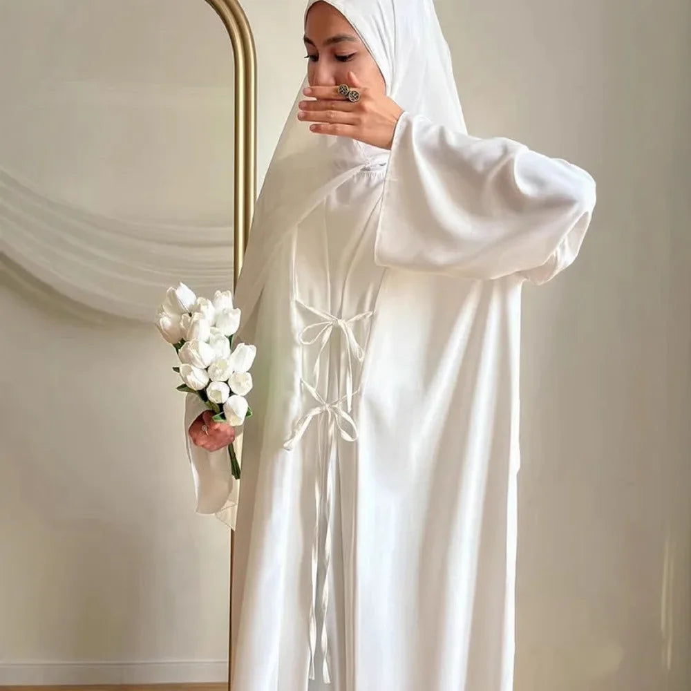 Satin 2-Piece Set - Elegant Party Abaya