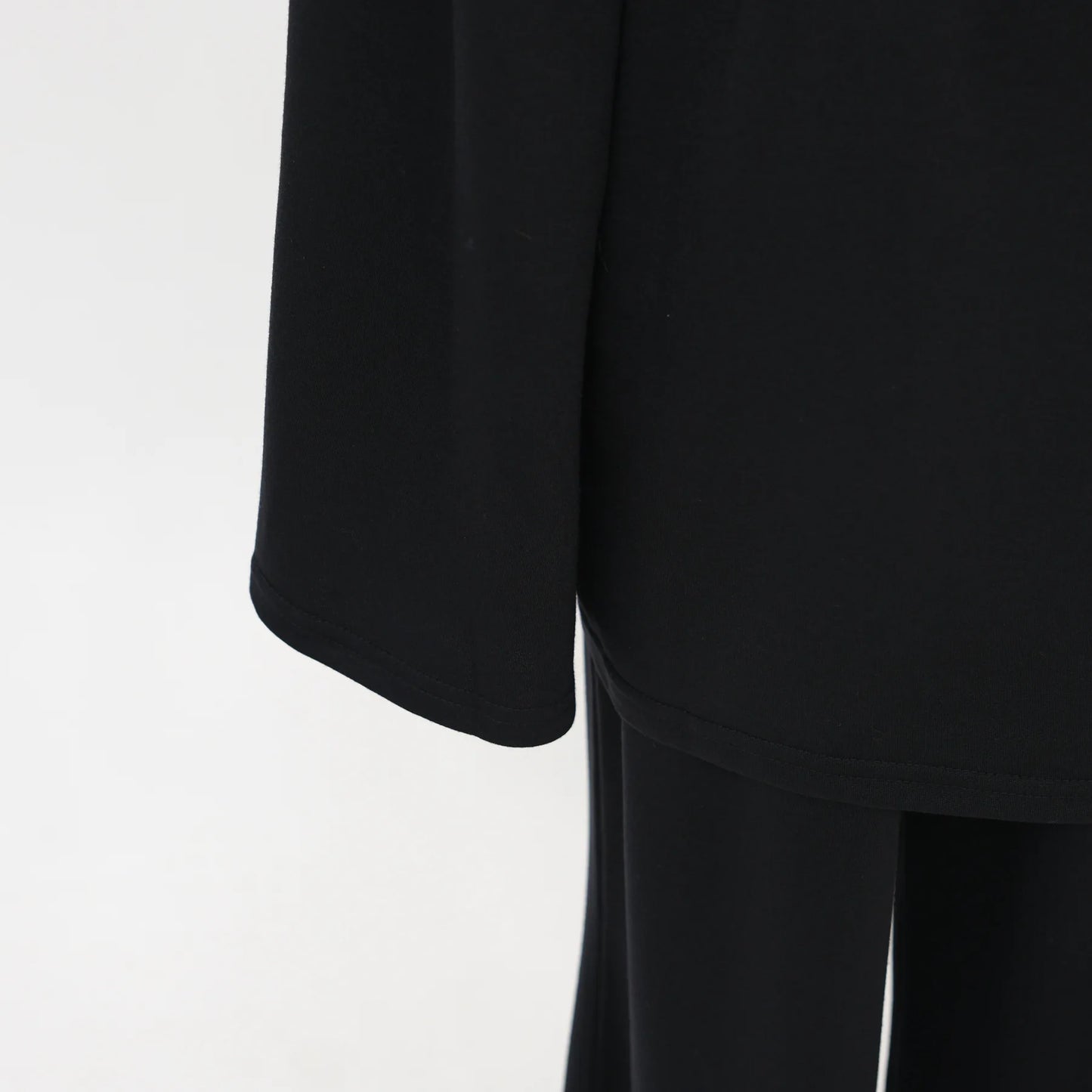 Plain 2-Piece Set - Top & Pants Modest Outfit