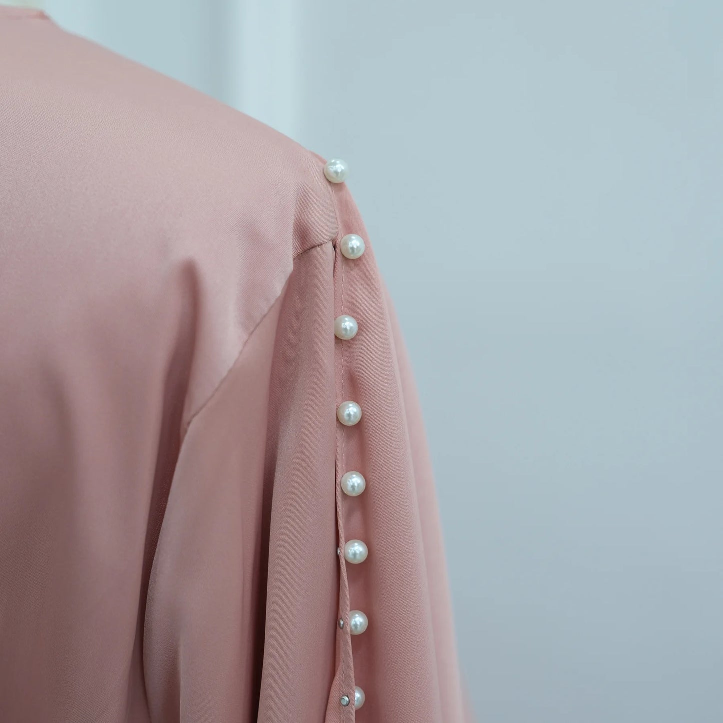 Elegant Beaded Muslim Party Dress - Long Sleeve Abaya Jalabiya for Eid & Ramadan
