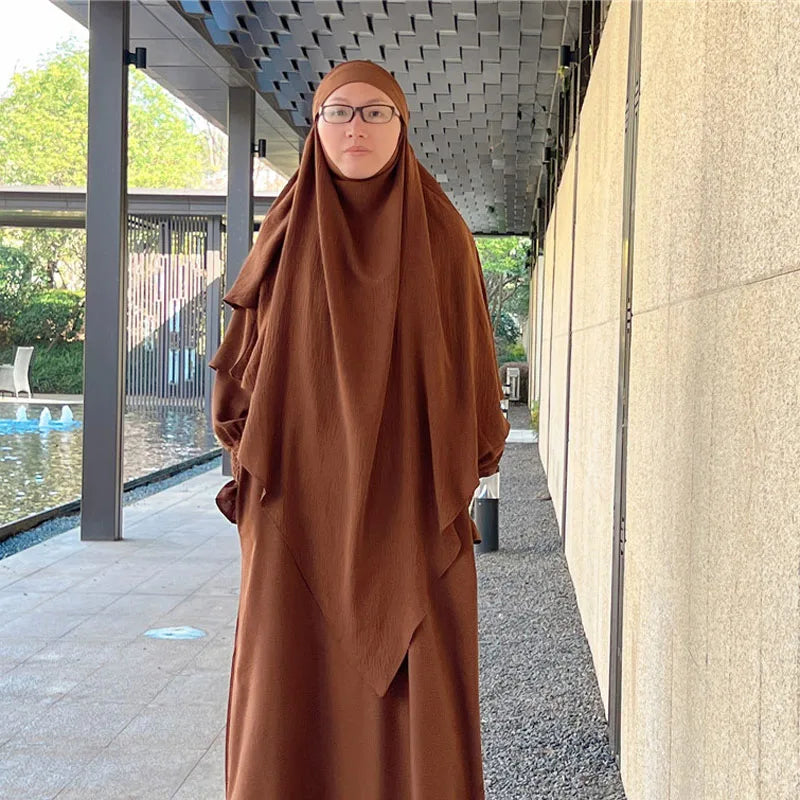 Long Khimar Prayer Garment - Overhead Hijab Pullover