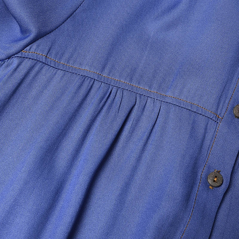 Denim Blue Long Sleeve Abaya - Loose Casual Maxi Dress