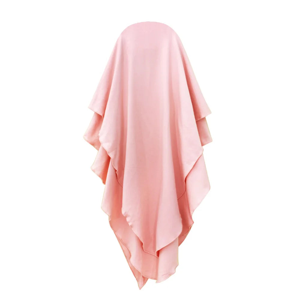Muslim Girls Prayer Dress Set - 2-Piece Hijab Abaya with Headscarf for Children
