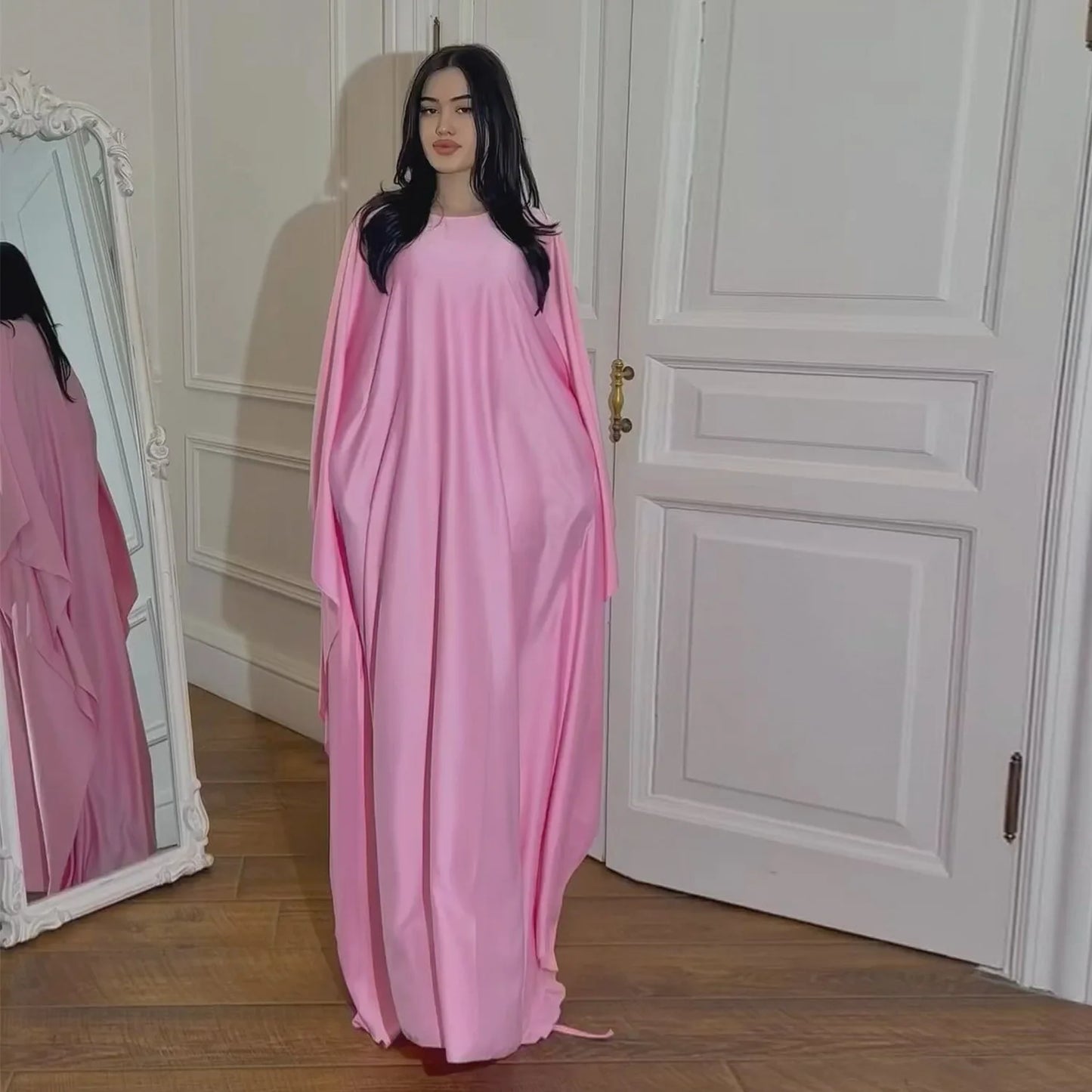 Butterfly Sleeve Abaya with Belt - Elegant Party Dress