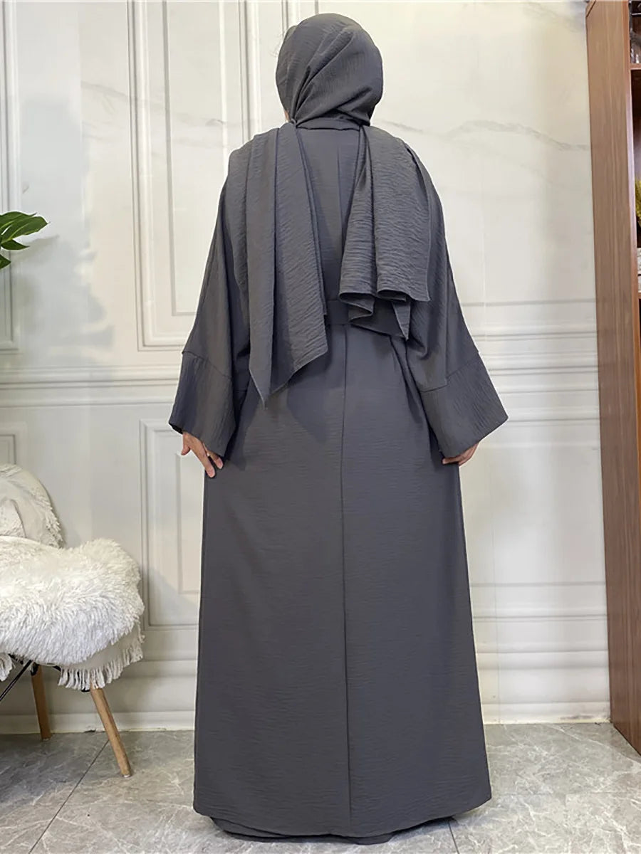 Complete Abaya Suit with Hijab - Modest Cardigan Set