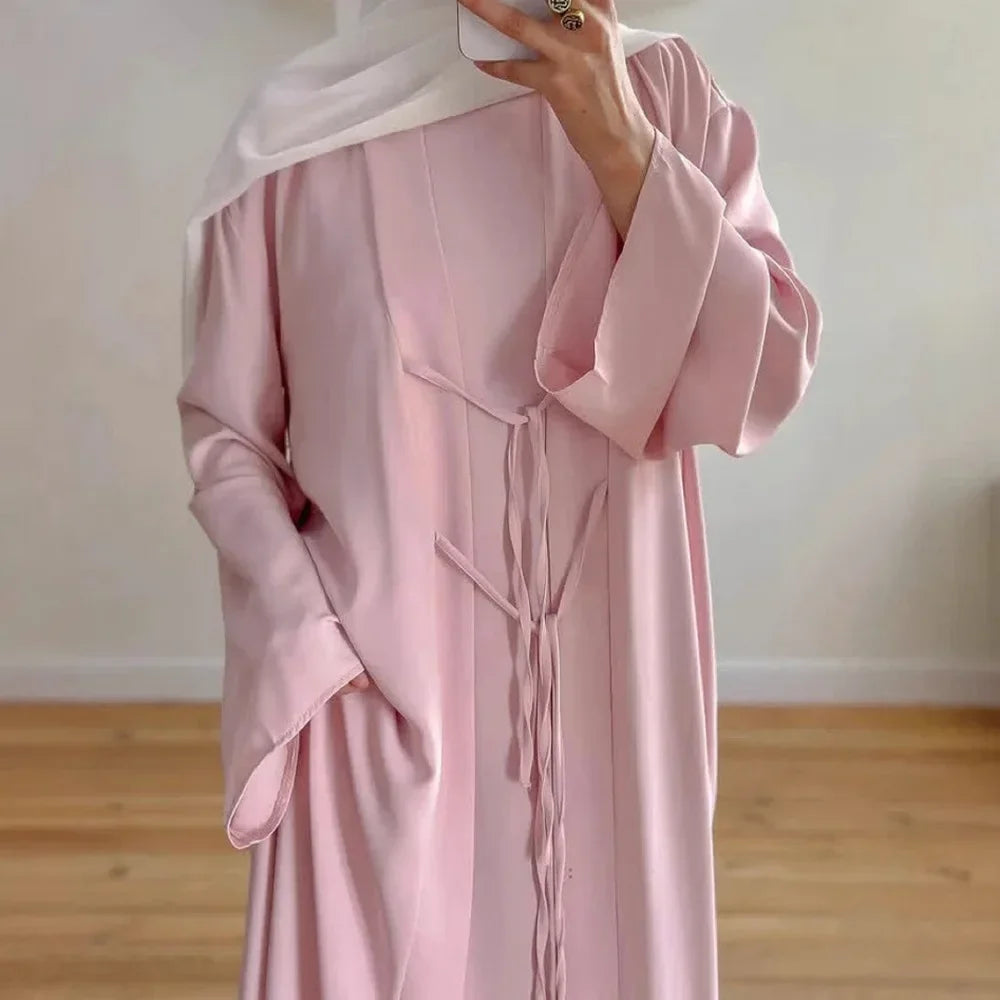 Satin 2-Piece Set - Elegant Party Abaya