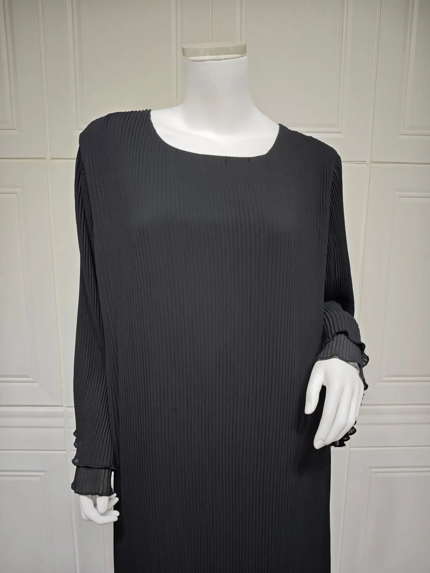 AyLosi Chiffon Pleated Flare Sleeve Muslim Dress - Elegant Kimono Abaya for Women | Eid Ramadan