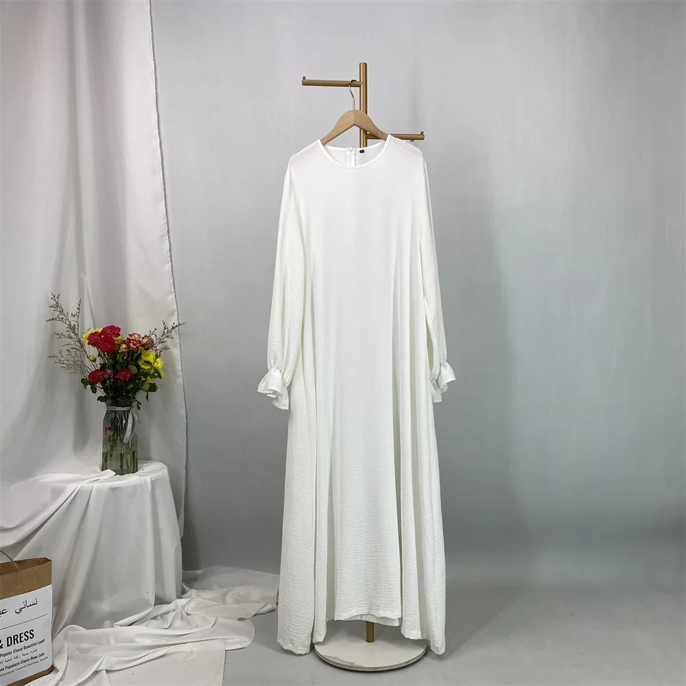 Daily Woven Abaya with Pockets - Elegant Regular Fit