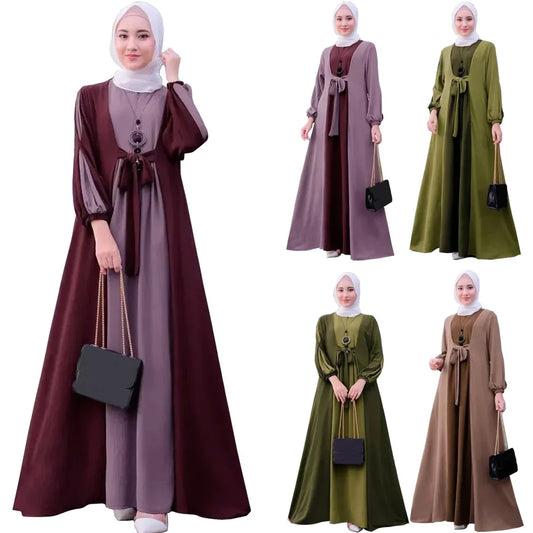 Long Sleeve Abaya - Casual Loose Fit Dress