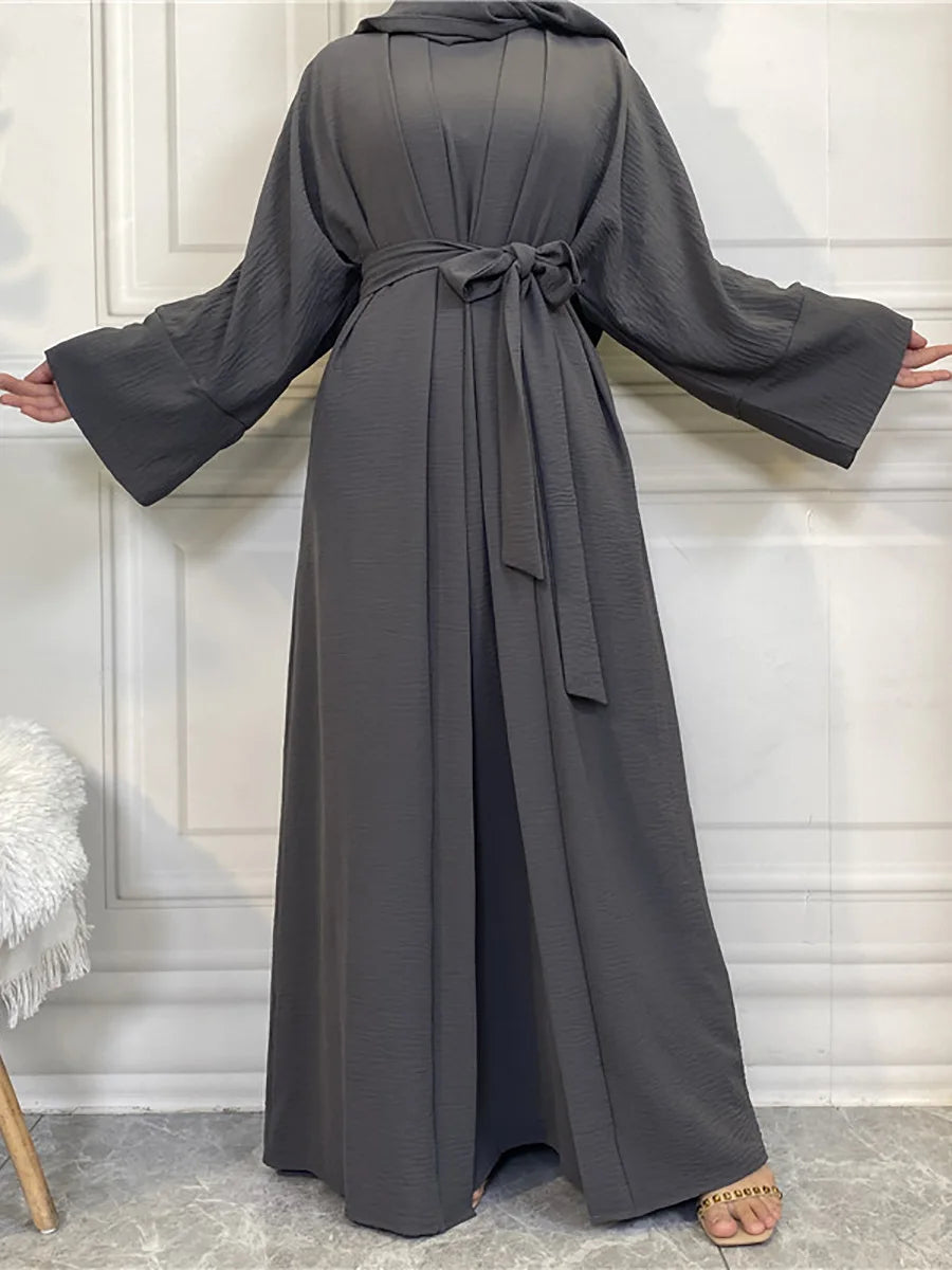 Complete Abaya Suit with Hijab - Modest Cardigan Set