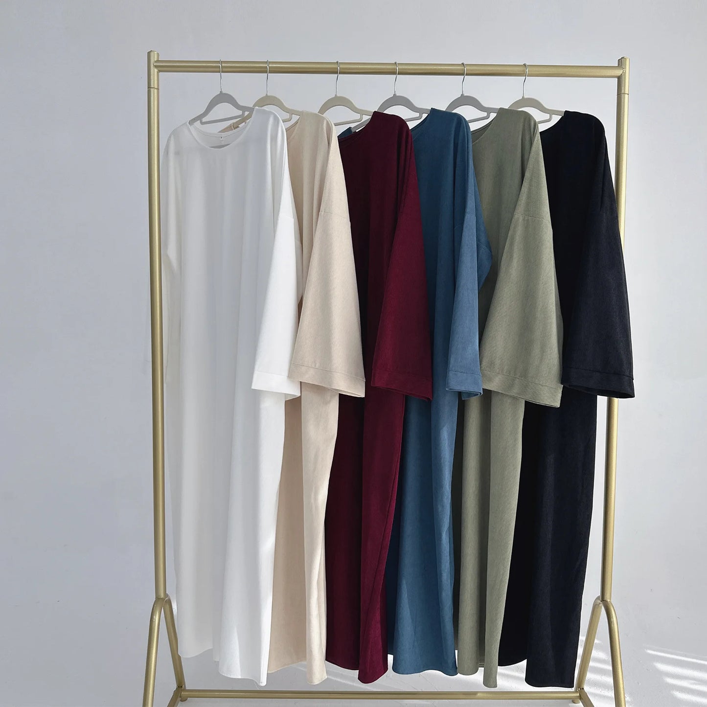 Corduroy Muslim Abaya Dress - Long Robe Kaftan for Women | Ramadan & Eid 2025