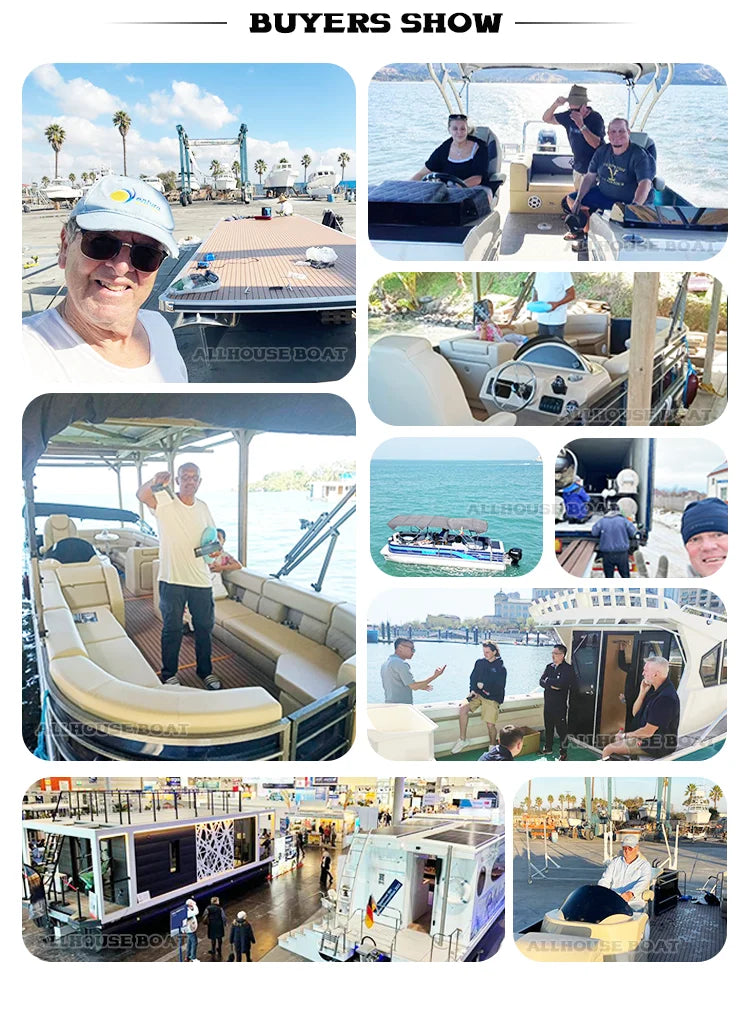 25ft Aluminum Pontoon Houseboat — Outboard Engine | 12–15 Persons
