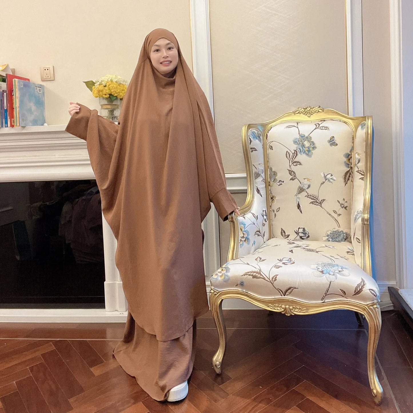Long Khimar Prayer Set - 2 Piece Pullover Jilbab for Women
