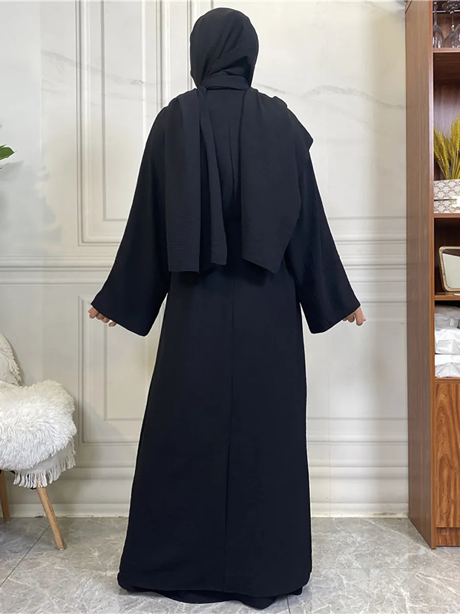 Complete Abaya Suit with Hijab - Modest Cardigan Set