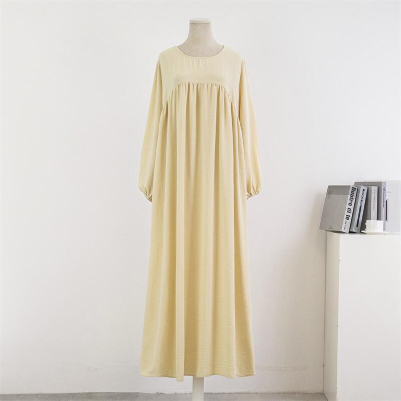 Loose Maxi Dress with Pockets - Full Sleeve Casual Abaya