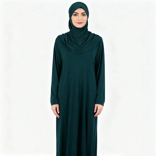 One-Piece Hooded Khimar Prayer Dress - Overhead Hijab Abaya for Women | Ramadan Salah