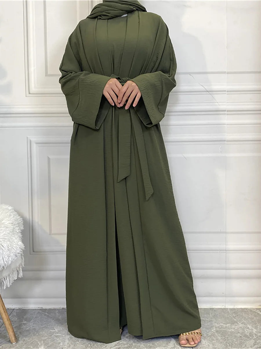 Complete Abaya Suit with Hijab - Modest Cardigan Set