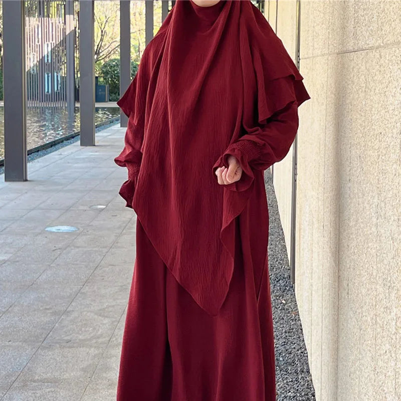 Long Khimar Prayer Garment - Overhead Hijab Pullover