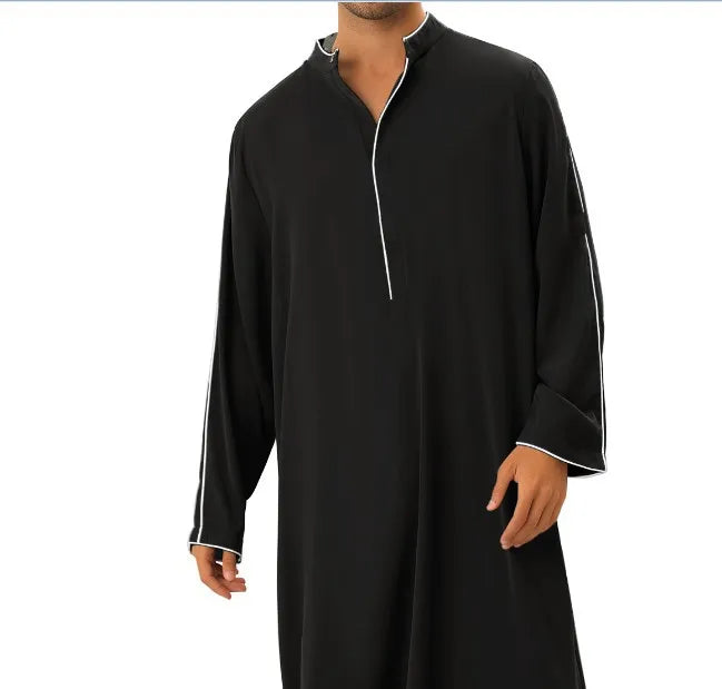 Men's Long Thobe - Simple Zipper Robe