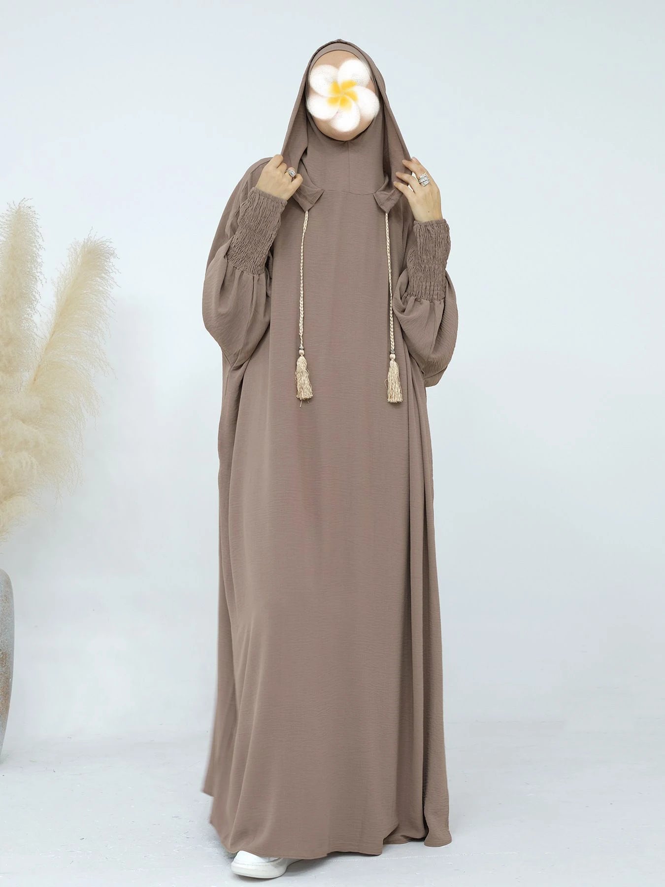 Premium Hooded Abaya Dress - Modest Islamic Clothing with Tassel Detail