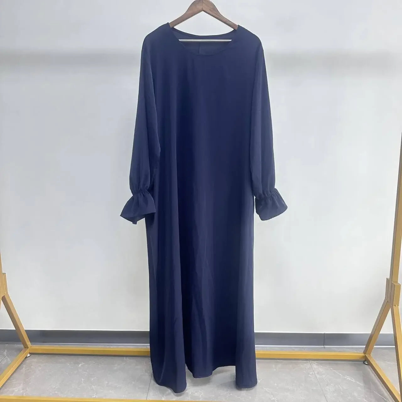 Muslim Modest Abaya Dress with Headscarf - Flare Sleeve Prayer Robe