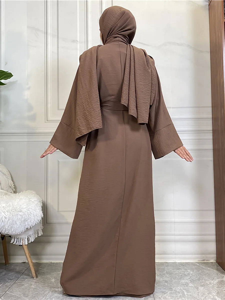 Complete Abaya Suit with Hijab - Modest Cardigan Set