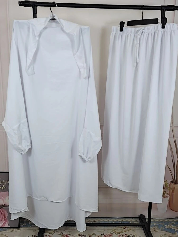 2-Piece Long Khimar & Skirt Prayer Set - Muslim Women Prayer Garment | Ramadan Eid 2025