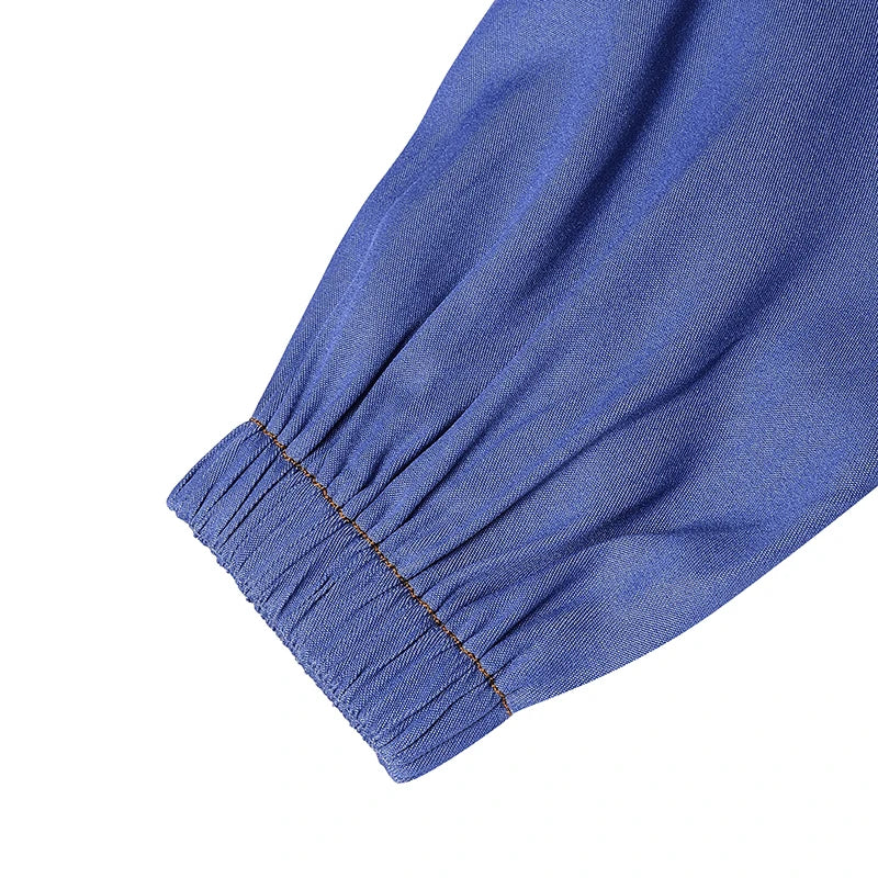 Denim Blue Long Sleeve Abaya - Loose Casual Maxi Dress