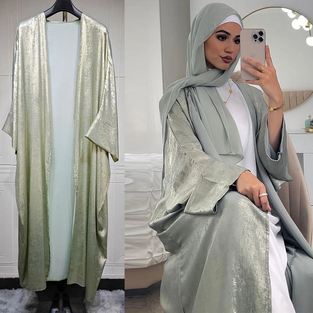 Dubai Luxury Kimono Abaya with Batwing Sleeves - Open Front Long Robe for Women | UAE Fashion
