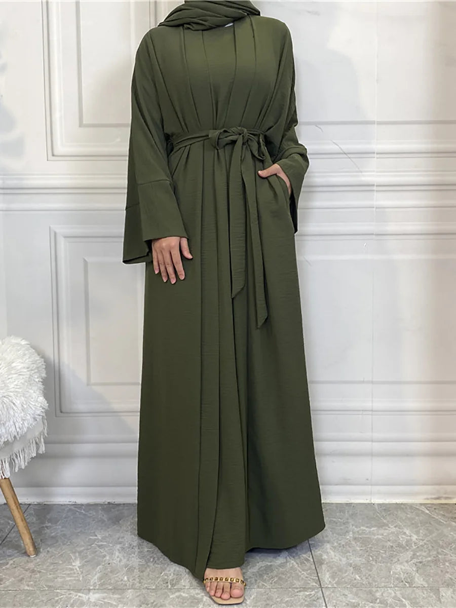 Complete Abaya Suit with Hijab - Modest Cardigan Set