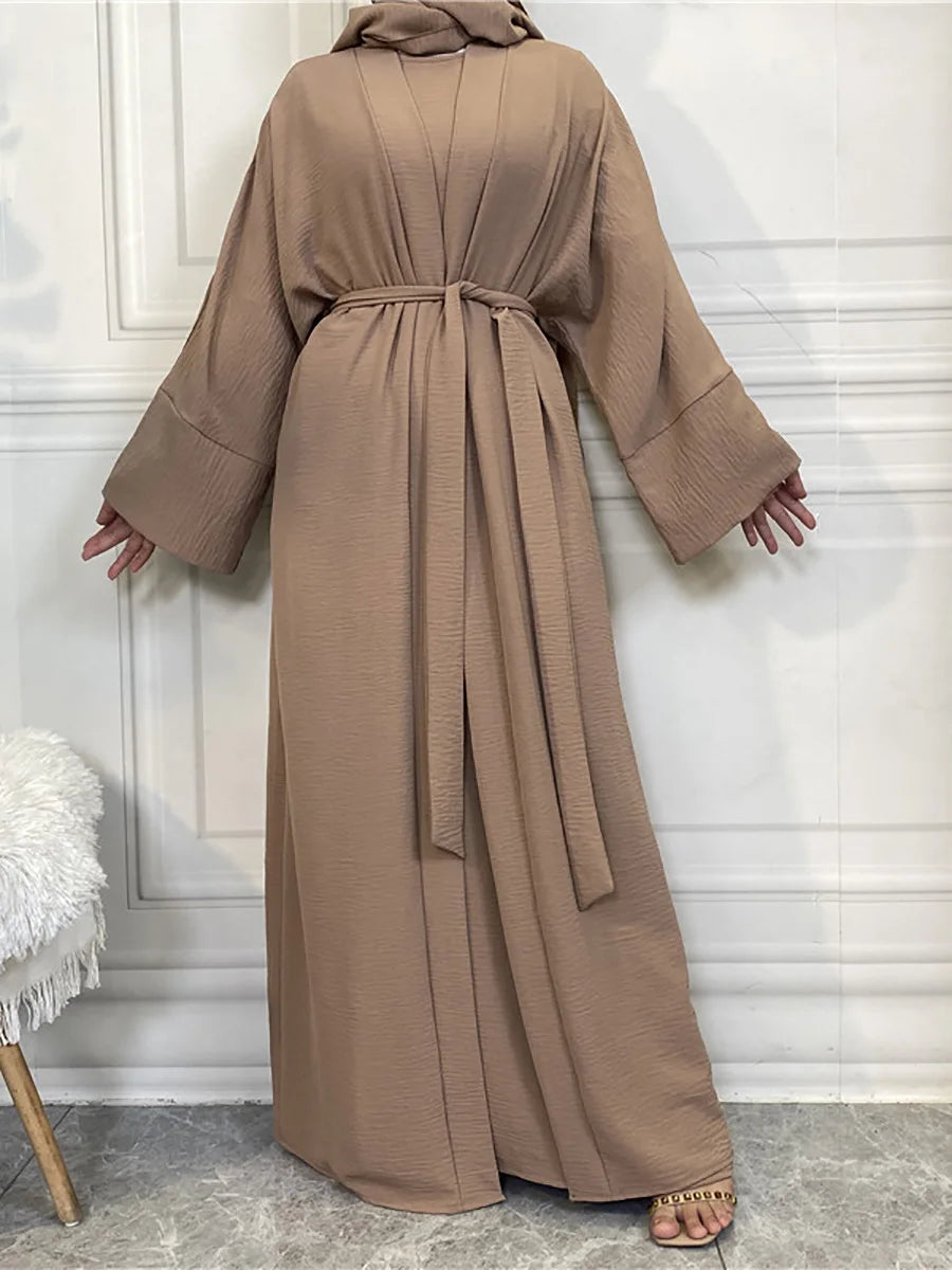 Complete Abaya Suit with Hijab - Modest Cardigan Set