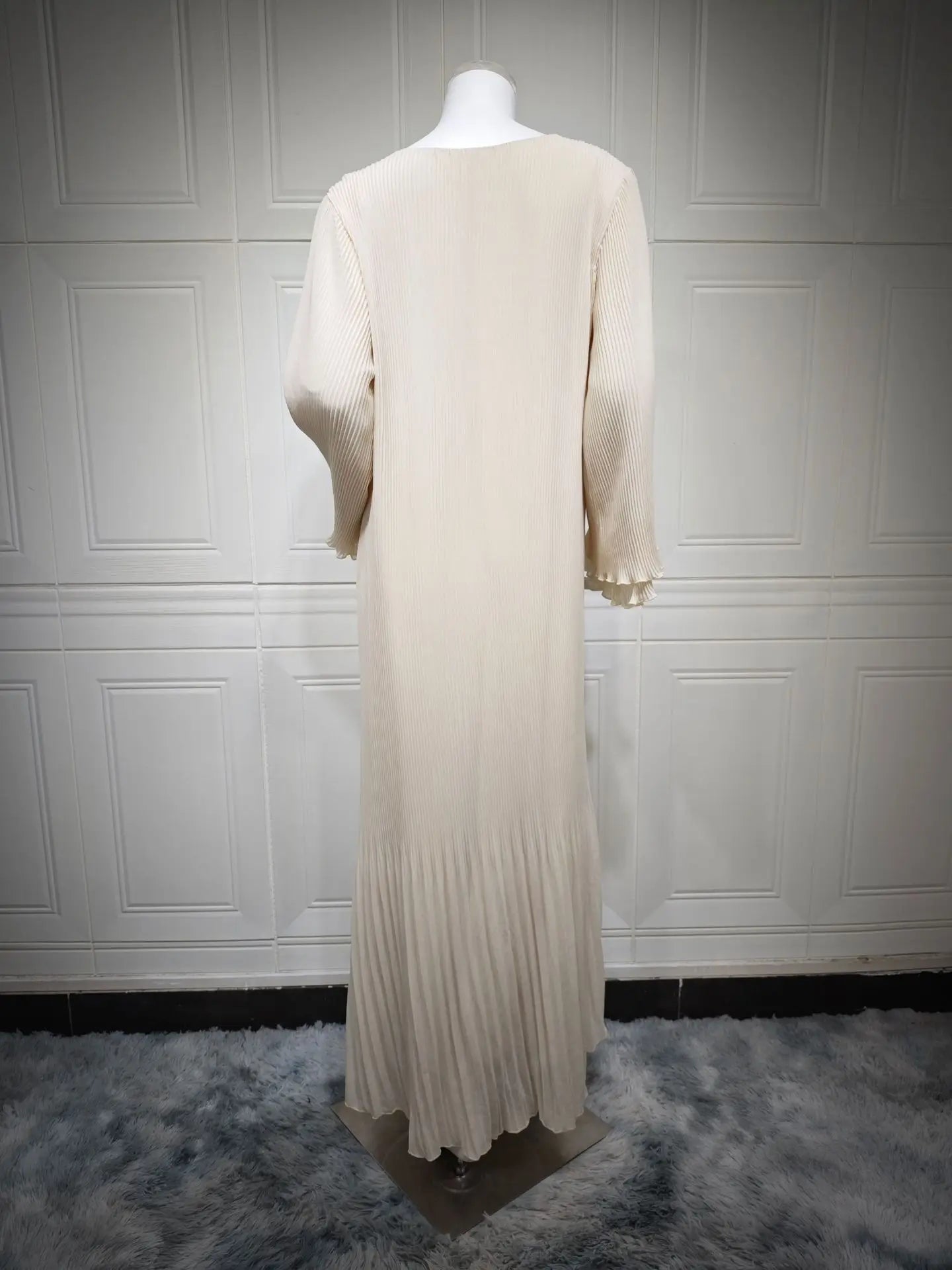 AyLosi Chiffon Pleated Flare Sleeve Muslim Dress - Elegant Kimono Abaya for Women | Eid Ramadan